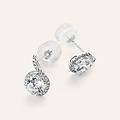 orecchini lobo punto luce claire oro bianco cubic zirconia collezione claire oro bianco