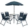 set funny ombrellone tavolo 4 sedie nero