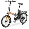 bicicletta elettrica pieghevole 20 250w 6 velocità lcd acciaio arancione/nero