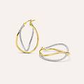 orecchini a cerchio gold essence oro bicolore collezione gold essence bicolore