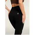leggings seamless 7/8 a vita altissima con cuciture shaping nero donna medium/large
