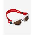 occhialini aqua sphere kayenne pro rosso bianco con lenti polarizzate marrone
