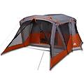- tenda da campeggio con portico 4 persone arancione impermeabile