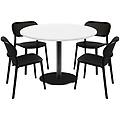 set da pranzo rome con 4 sedie 120x120x75x120 cm (lxlxhx&oslash;) bianco struttura nero rotonda