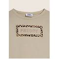 t-shirt manica corta con grafica animalier e logo abbey stone donna extra small