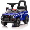 auto a piedi della polizia con luci a sirena e un vero walkie talkie