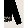felpa con inserto effetto camicia e dettagli dorati black zebra animalier donna xxs