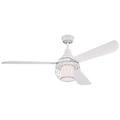 lighting 72207 ventilatori da soffitto bianco graham da 132 cm kit di luce led dimmerabile con vetro