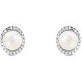 orecchini lobo silver pearls argento rodiato perla sintentica cubic zirconia collezione silver