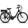 bicicletta elettrica nera 26'' acciaio display led shimano