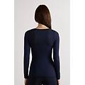 maglia manica lunga modal ultralight con cashmere scollo madonna donna blu taglia l