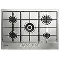 thp 752 w/ix/i 1 piano gas inox 75cm 5 fuochi bruciatore doppia corona griglie smaltate