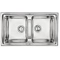 lavello 2 vasche (86x50cm) brando inox satinato 015104rcssp
