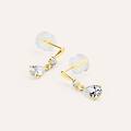 orecchini lobo bon ton oro giallo cubic zirconia collezione bon ton oro giallo
