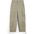 pantaloni cargo baggy fit in popeline con quattro tasconi