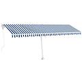- tenda automatica con sensore vento e led 600x300 cm blu bianca