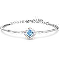 bracciale rigido una angelic quadrifoglio blu placcato rodio os