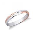 fede nuziale oro rosa e bianco con diamante fad190br