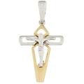 croce uomo oro giallo bianco gl100514