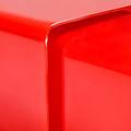 set di 2 tavolini in vetro rossi per interno salotto moderno rosso 56 x 45 x 50 cm