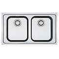 lavello 2 vasche (86x50cm) srx 620 smart inox spazzolato 101 0356 666