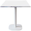 tavolo round con bordi effetto acciaio inox 70x70x75 cm (lxlxh) piano tavolo bianco struttura bianco