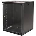 Link Armadio Rack 19 18 Unita Da Muro 900x600x600mm Nero Con Porta In Vetro