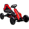 go kart a pedali per bambini 3-8 anni con sedile regolabile rosso nero