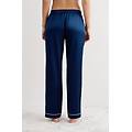 pantalone lungo in seta donna blu taglia l