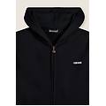 felpa con cappuccio in ciniglia e viscosa nero donna xx large
