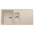 lavello integrato 1. 5 vasche con gocciolatoio laterale destro o sinistro boston sahara fragranite l