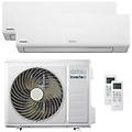 condizionatore gruppo fujitsu serie eco dt-2/3 dual split 9000+12000 btu inverter a++ esterna 5 1 kw