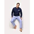 pigiama lungo in jersey e tela di cotone – daily pajamas / blu notte / m blu notte