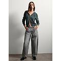 - jeans in puro cotone grigio balloon fit donna grigio scuro taglia 38