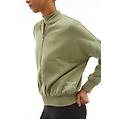 felpa donna comfort fit chiusura zip e collo stile bomber oil green donna extra small