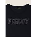t-shirt in jersey modal con logo strass nero donna extra small