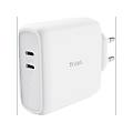 caricabatteria maxo 65w 2p usb-c charger da 65w bianco