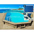 piscina in legno palma 7. 57 x 4. 07 x 1. 31 m + copertura a bolle d'aria da 18