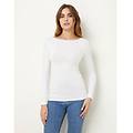 maglia scollo a barchetta basic in tencel modal e seta / seta / xl seta