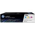hp126a color tri-pack laserjet toner cartridge cf341a