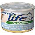 life cat natural le ricette 150 gr tonnetto con pesce bianco confezione da 6 pezzi cibo umido per