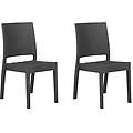 - sedia da giardino in rattan-grigio grafite set di 2 pz fossano