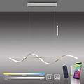 paul neuhaus lampadario led moderno q-swing grigio luce con 3 temperature di colore 3100 lumen