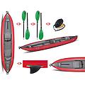 GUMOTEX canoa gonfiabile twist2/1 rossa con pinna 045355-r (5c/11c) + 2 pagaie touring-2 div. in 2 parti +