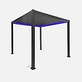 pergola bioclimatica 3x3m elettrica in alluminio con illuminazione led.