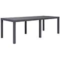 - tavolo da giardino marrone 220x90x72 cm plastica stile rattan