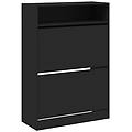 - scarpiera con 2 cassetti ribaltabili nera 80x34x116 cm