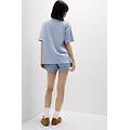 maglia manica corta in elevated cotton donna azzurro taglia m