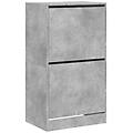 - scarpiera 2 cassetti ribaltabili grigio cemento 60x42x108 cm