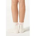 calzini con fiocco bambina unisex bianco 25-28